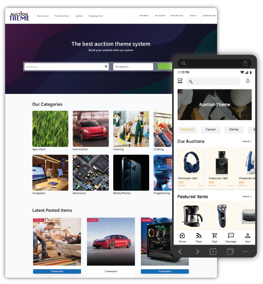 screenshot of Wordpress Auction Theme